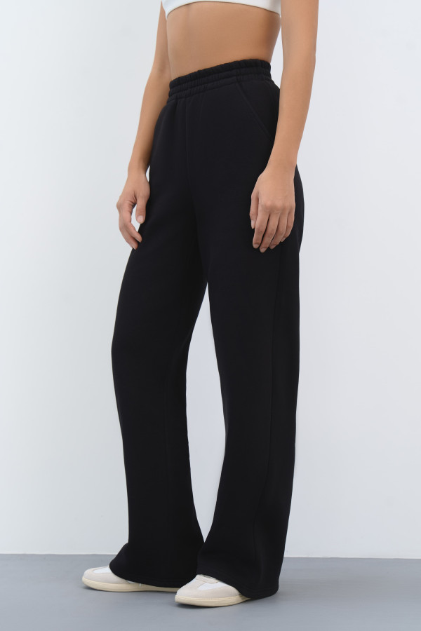 Штани wide leg з футера  - 4